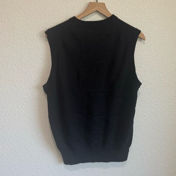 State Cashmere Mens Large The V-Neck Basic Vest Sweater Black Grandpa Soft Cozy - Picture 6 of 6